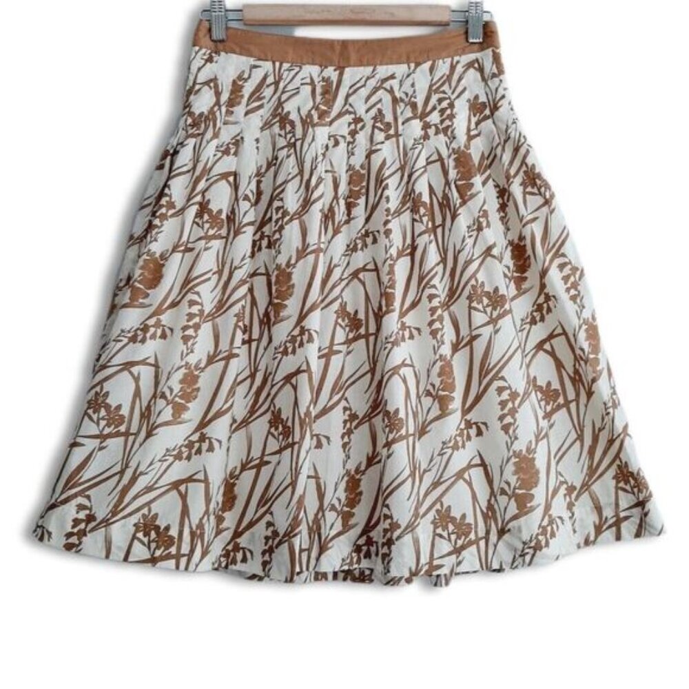 JOE FRESH 100% Cotton Plisse Pleated A-line Skirt Floral Print Sz 2